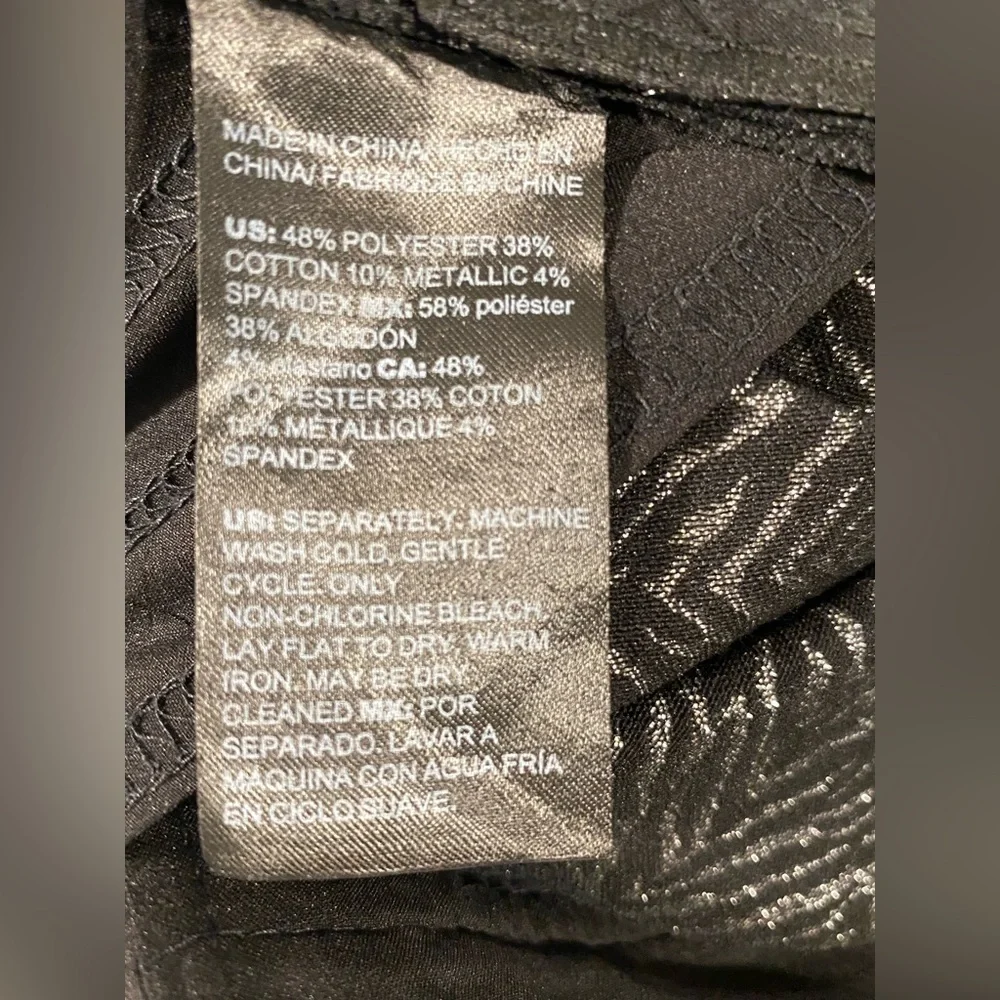 White House Black Market Black & Silver Patterned Skinny Pants